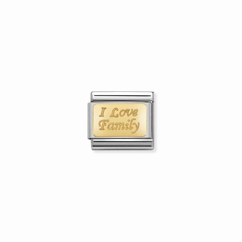 Nomination Composable Link I Love Family, 18K Gold