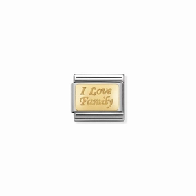 Nomination Composable Link I Love Family, 18K Gold