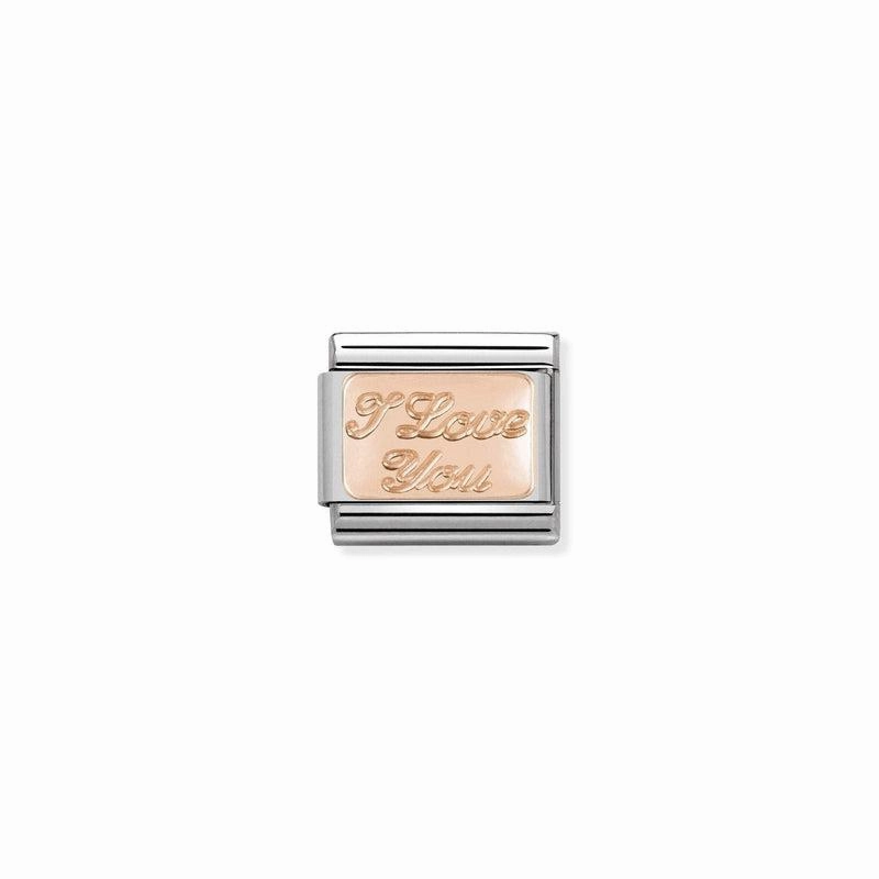 Nomination Composable Link I Love You, 9K Rose Gold