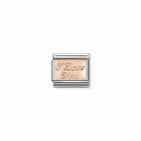 Nomination Composable Link I Love You, 9K Rose Gold