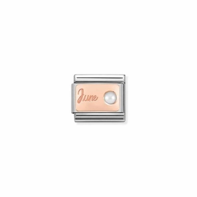 Nomination Composable Link June, Pearl Stone, 9K Rose Gold
