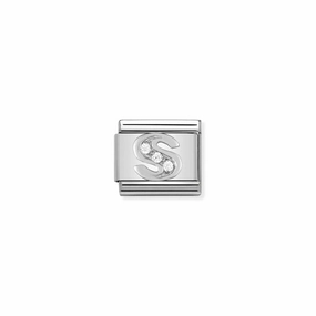 Nomination Composable Link Letter S, Cubic Zirconia, Silver