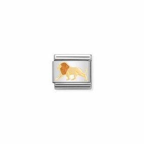 Nomination Composable Link Lion, 18K Gold & Enamel