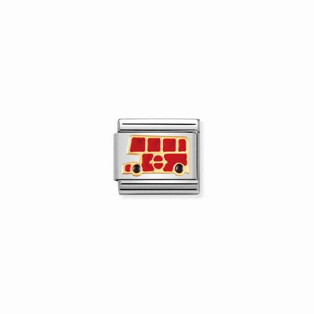 Nomination Composable Link London Bus, 18K Gold & Enamel