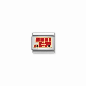 Nomination Composable Link London Bus, 18K Gold & Enamel