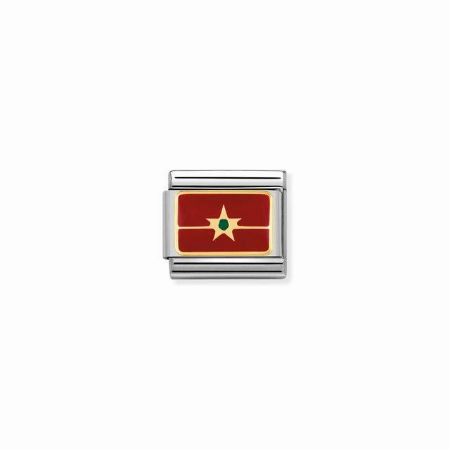 Nomination Composable Link Morocco Flag, 18K Gold & Enamel