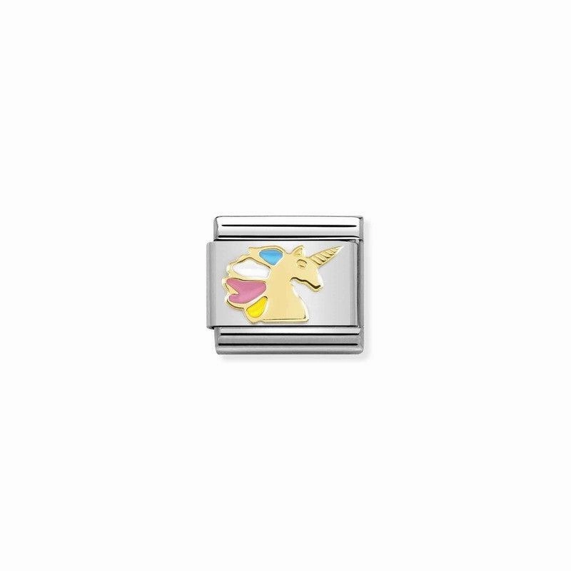 Nomination Composable Link Multicolour Unicorn, 18K Gold & Enamel