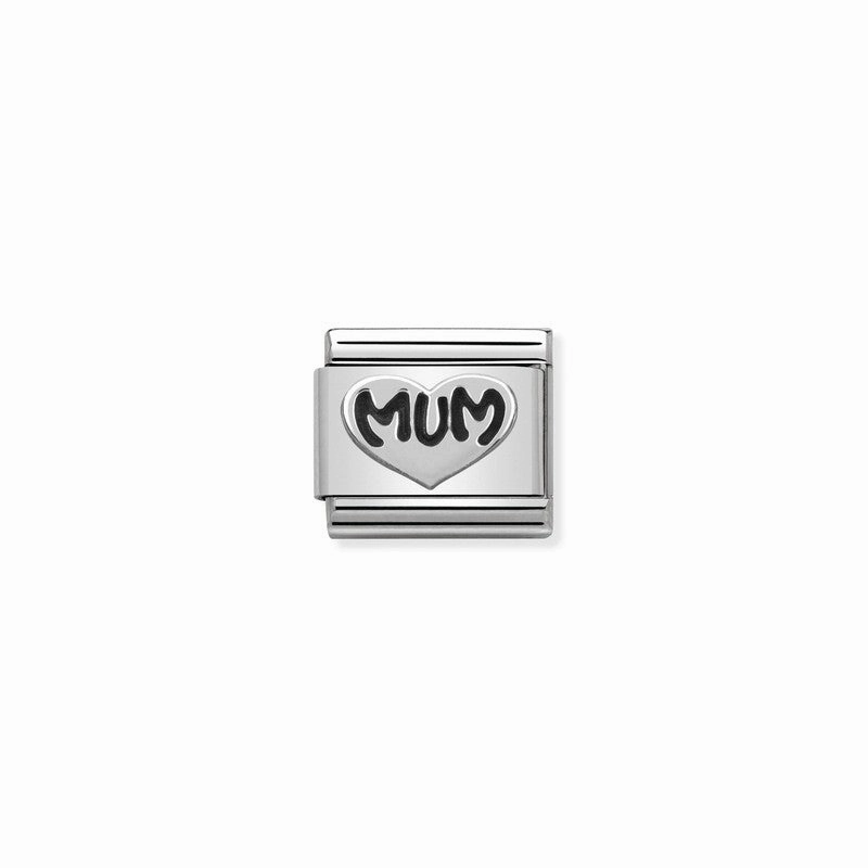 Nomination Composable Link Mum Heart, Silver