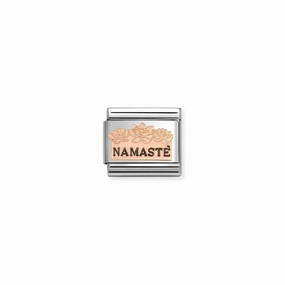Nomination Composable Link Namaste with Flowers, 9K Rose Gold & Enamel