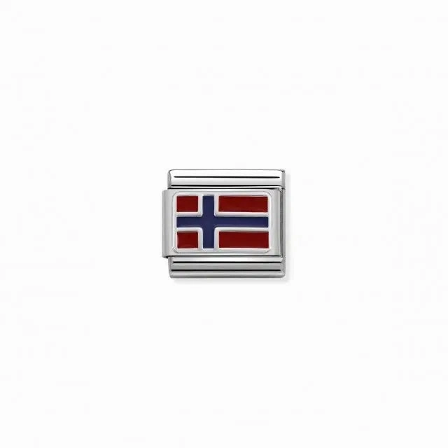 Nomination Composable Link Norway Flag, Silver & Enamel