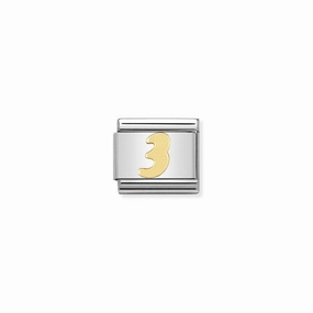 Nomination Composable Link Number 3, 18K Gold