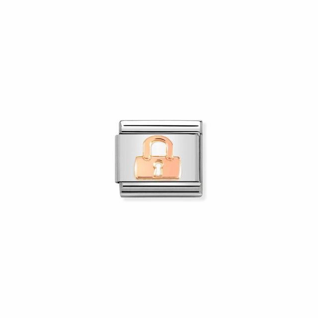 Nomination Composable Link Padlock, 9K Rose Gold