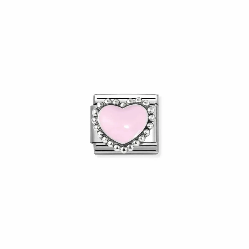 Nomination Composable Link Pastel Pink Heart, Silver & Enamel
