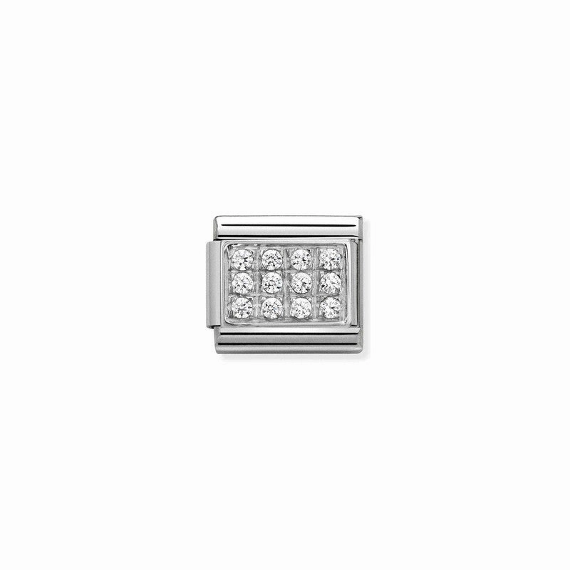 Nomination Composable Link Pave, Silver Cubic Zirconia, Silver