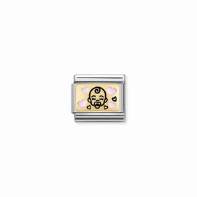Nomination Composable Link Pink Baby, 18K Gold & Enamel