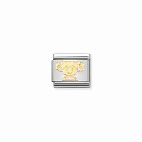 Nomination Composable Link Pink Girl, 18K Gold & Enamel