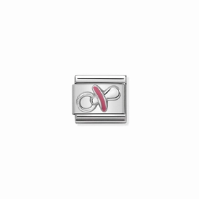 Nomination Composable Link Pink Pacifier, Silver & Enamel