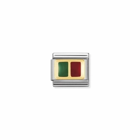 Nomination Composable Link Portugal Flag, 18K Gold & Enamel