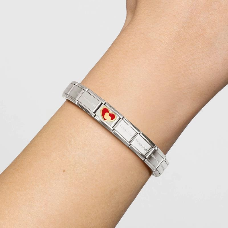 Nomination Composable Link Red Heart-Gold, 18K Gold & Enamel
