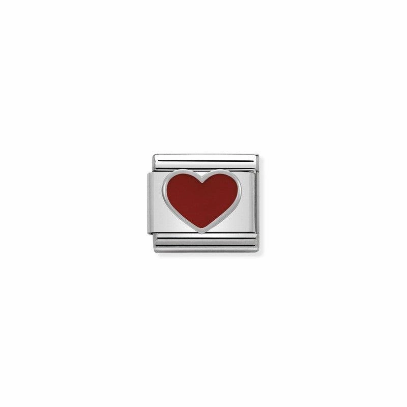 Nomination Composable Link Red Heart, Silver & Enamel