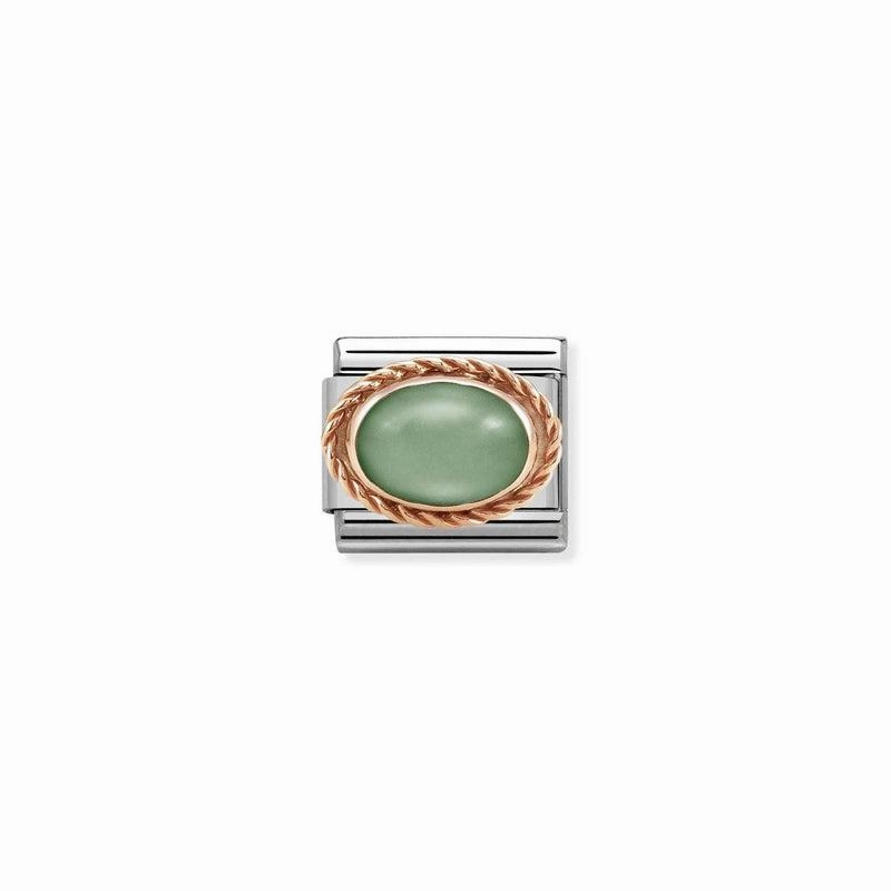 Nomination Composable Link Rope, Green Aventurine Stone, 9K Rose Gold