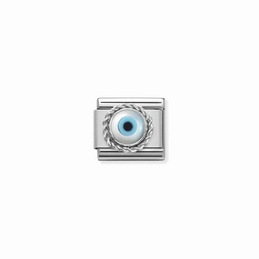 Nomination Composable Link Rope, Oval Greek Eye Stone, Silver