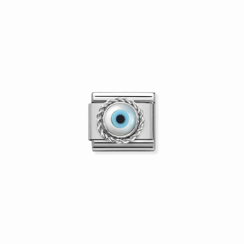 Nomination Composable Link Rope, Oval Greek Eye Stone, Silver