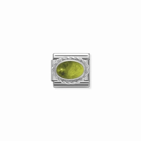 Nomination Composable Link Rope, Oval Peridot Stone, Silver