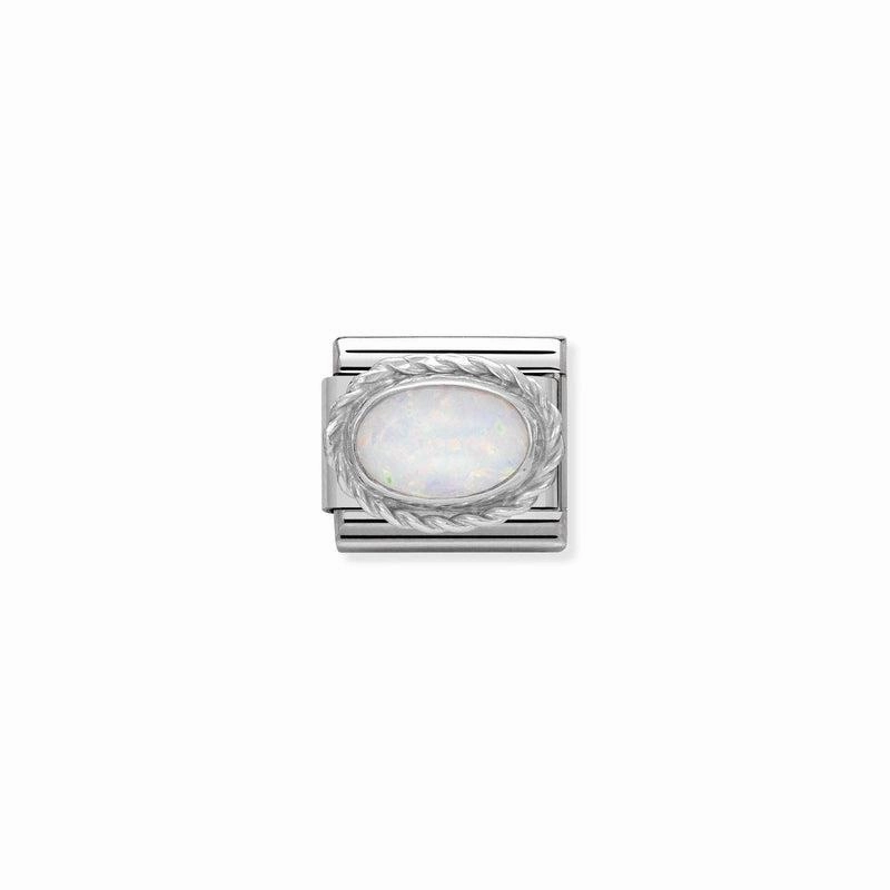 Nomination Composable Link Rope, Oval White Opal Stone, Silver
