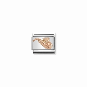Nomination Composable Link Saxophone, 9K Rose Gold