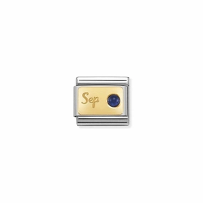 Nomination Composable Link September, Sapphire Stone, 18K Gold