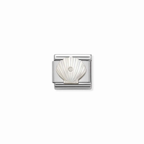Nomination Composable Link Shell, Mother Of Pearl, Silver
