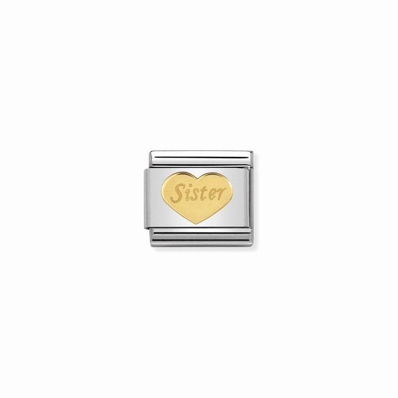 Nomination Composable Link Sister Heart, 18K Gold