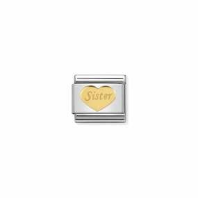 Nomination Composable Link Sister Heart, 18K Gold