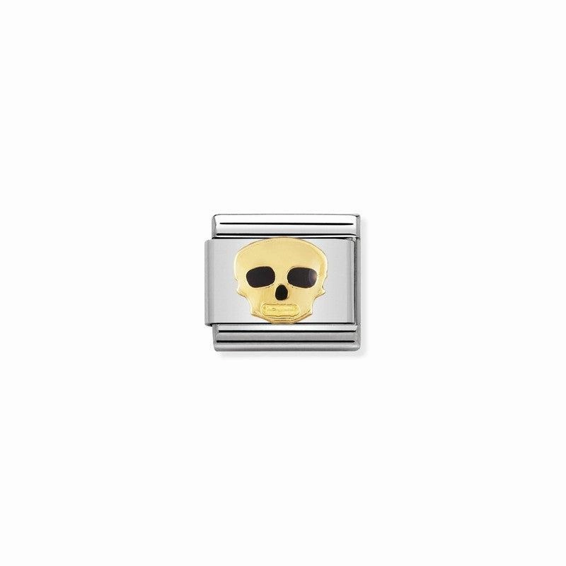 Nomination Composable Link Skull, 18K Gold & Enamel