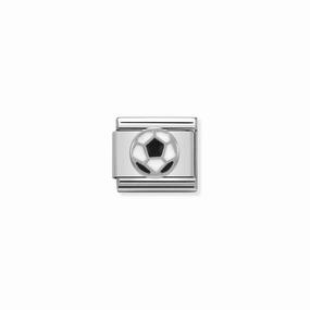 Nomination Composable Link Soccer Ball, Silver & Enamel