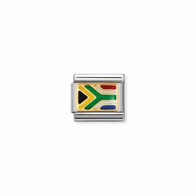 Nomination Composable Link South Africa Flag, 18K Gold & Enamel