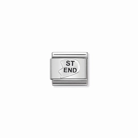 Nomination Composable Link ST END Heart, (Best Friend), Silver