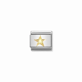 Nomination Composable Link Star, Etched, 18K Gold