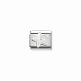 Nomination Composable Link Starfish, Mother Of Pearl, Silver