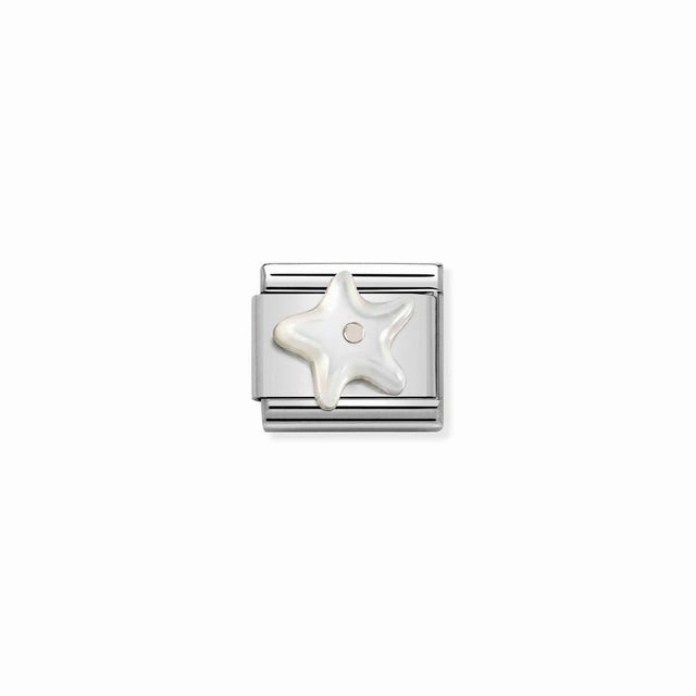 Nomination Composable Link Starfish, Mother Of Pearl, Silver