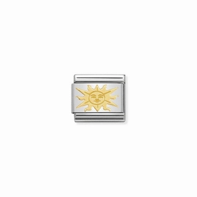 Nomination Composable Link Sun, 18K Gold