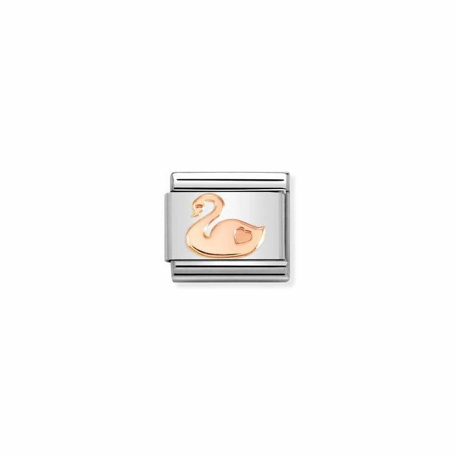 Nomination Composable Link Swan, 9K Rose Gold