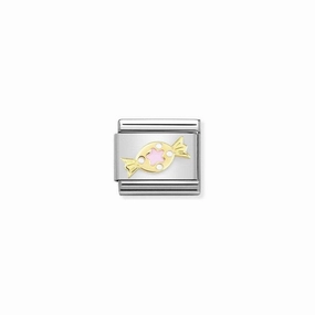 Nomination Composable Link Sweet, Pink, 18K Gold & Enamel