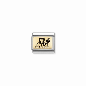 Nomination Composable Link Teacher, 18K Gold