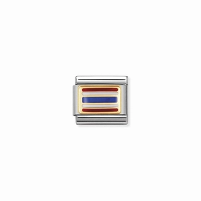 Nomination Composable Link Thailand Flag, 18K Gold & Enamel