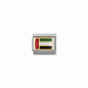 Nomination Composable Link UAE Flag, 18K Gold & Enamel