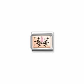 Nomination Composable Link Unicorn Horn, 9K Rose Gold & Enamel