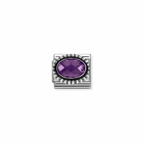 Nomination Composable Link Violet Vintage Effect Stone, Silver