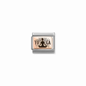Nomination Composable Link Yoga Lotus Pose, 9K Rose Gold